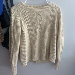 joe fresh knit cream/ white sweater